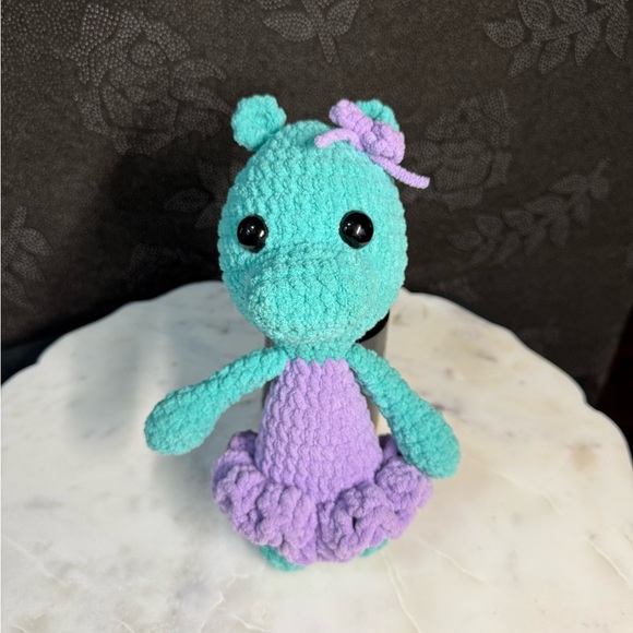 Other - Crochet Plush Toy in Teal and Purple Hippo